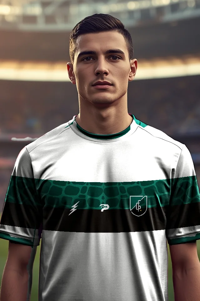 Torcedor vestindo o uniforme modelo claro do Pantanal no estádio